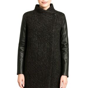 ALL SAINTS wool, alpaca cardigan with leather sleeves.